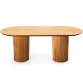 Sierra İskandinav Oval Natural Ahşap Bohem Masa 90x180 thumbnail 6