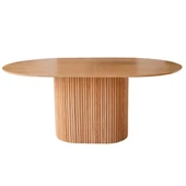 Luna Oval Natural Ahşap Bohem Masa 80x150 thumbnail 4