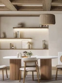 Gaia İskandinav Oval Natural Ahşap Bohem Masa 80x180 thumbnail 2