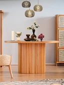 Orion Oval Natural Ahşap Bohem Masa 80x130 thumbnail 1