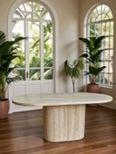 Lucca Oval Traverten Masa, 90x170 thumbnail 1