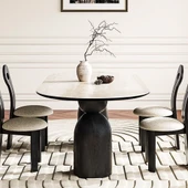 İmperial İtalyan Still Oval Traverten Yemek Masası 90x190 thumbnail 10