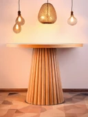 Acantus Natural Ahşap Yemek Masası 110x110 thumbnail 7