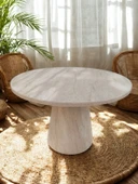 Lucca Yuvarlak Traverten Masa, Konik 110x110 thumbnail 1