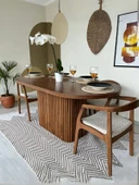 Terra Oval Ceviz Ahşap Bohem Masa 80x160 thumbnail 3