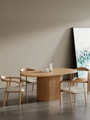 Apolena Oval Ahşap Yemek Masası 80x160 thumbnail 2