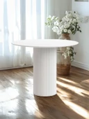 Vintage Yuvarlak Ahşap Bohem Masa 120x120 thumbnail 6