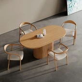 Apolena Oval Ahşap Yemek Masası 80x160 thumbnail 3