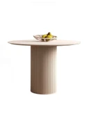 Vintage Yuvarlak Ahşap Bohem Masa 100x100 thumbnail 8