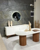 Echo İskandinav Oval Ahşap Bohem Masa 90x160 thumbnail 9