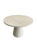 Lucca Piramit Yuvarlak Traverten Masa, 100x100 thumbnail 2