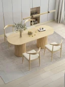 Sierra İskandinav Oval Ahşap Bohem Masa 90x180 - 1