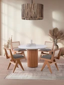 Arya Yuvarlak Ahşap Bohem Masa 100x100 thumbnail 8