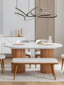 Sierra İskandinav Oval Natural Ahşap Bohem Masa 90x180 thumbnail 1