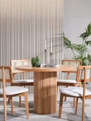 Arya Yuvarlak Ahşap Bohem Masa 110x110 thumbnail 1