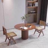 Breeze Yuvarlak Ahşap Bohem Masa 110x110 thumbnail 12