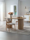 Horizon İskandinav Oval Natural Ahşap Bohem Masa 80x190 thumbnail 5