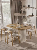 Horizon İskandinav Oval Natural Ahşap Bohem Masa 80x190 thumbnail 1