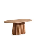 Savana Oval Ahşap Bohem Yemek Masası 80x160 thumbnail 2