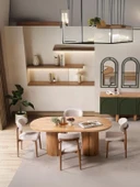 Louise Bohem Natural Ahşap Masa Sandalye Takımı 90x190 thumbnail 12