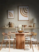 Kleopatra İskandinav Natural Ahşap Masa Sandalye Takımı 90x90 thumbnail 1