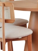 Lulu İskandinav Natural Ahşap Masa Sandalye Takımı 100x100 - 7