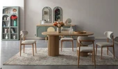 Alva Bohem Natural Ahşap Masa Sandalye Takımı 80x180 thumbnail 4