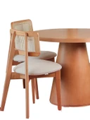 Lulu İskandinav Natural Ahşap Masa Sandalye Takımı 100x100 - 4