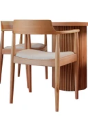 Sardes İskandinav Natural Ahşap Masa Sandalye Takımı 90x90 thumbnail 2