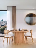 Sindi İskandinav Natural Ahşap Masa Sandalye Takımı 90x130 thumbnail 1