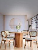 Bergama İskandinav Natural Ahşap Masa Sandalye Takımı 90x90 thumbnail 1