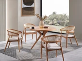 Oslo Natural Ahşap Masa Sandalye Takımı 100x100 - 3