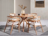 Oslo Natural Ahşap Masa Sandalye Takımı 100x100 - 2