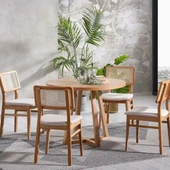 Visby Sedef Natural Ahşap Bohem Sandalye - 4