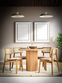 Myra İskandinav Natural Ahşap Masa Sandalye Takımı 90x90 thumbnail 1