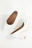 Kanger Beyaz Mat Kadeh Topuklu Ayakkabı Klasik Stiletto - 1