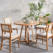 Visby Sedef Natural Ahşap Bohem Sandalye - 5