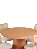 Lulu İskandinav Natural Ahşap Masa Sandalye Takımı 100x100 - 3