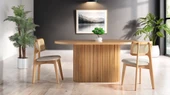 Panama İskandinav Natural Ahşap Masa Sandalye Takımı 80x160 thumbnail 4