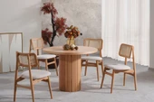 Odesa İskandinav Natural Ahşap Masa Sandalye Takımı 90x90 thumbnail 2