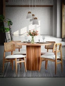 Tetra İskandinav Natural Ahşap Masa Sandalye Takımı 100x100 thumbnail 1