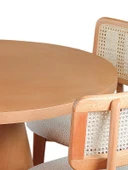 Lulu İskandinav Natural Ahşap Masa Sandalye Takımı 100x100 - 5