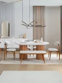 Louise Bohem Natural Ahşap Masa Sandalye Takımı 90x190 thumbnail 1