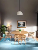 Panama İskandinav Natural Ahşap Masa Sandalye Takımı 80x160 thumbnail 1