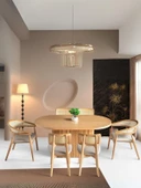 Nordik İskandinav Natural Ahşap Masa Sandalye Takımı 90x160 thumbnail 1