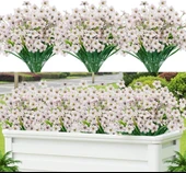 Nettenevime 6lı Set Yapay Çiçek Sazlı Mine Beyaz Renk 5 Dallı 33cm thumbnail 7