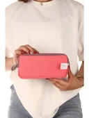 Relaxion Pembe İki Gözlü Krinkıl Kumaş Kalem Çantası Kalemlik (173) thumbnail 4