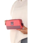 Relaxion Pembe İki Gözlü Krinkıl Kumaş Kalem Çantası Kalemlik (173) thumbnail 2