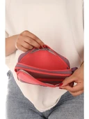 Relaxion Pembe İki Gözlü Krinkıl Kumaş Kalem Çantası Kalemlik (173) thumbnail 3