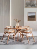 Oslo Natural Ahşap Masa Sandalye Takımı 100x100 - 1